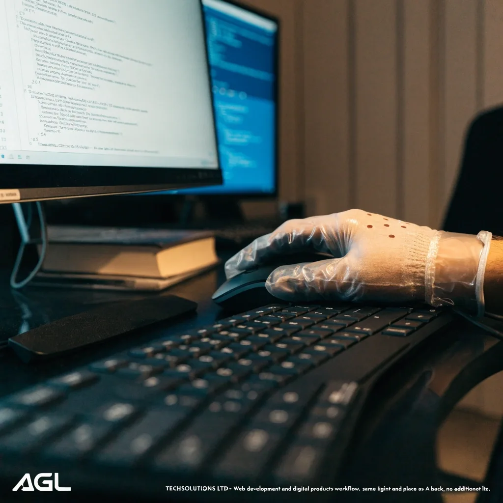 Developer working at a standing desk during the build stage of a project